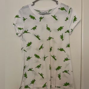 Wound Up Green Dinosaur White T-Shirt